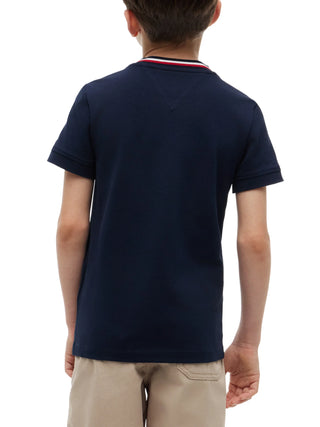 Tommy Hilfiger T-shirt manica corta bambino in piquè blu