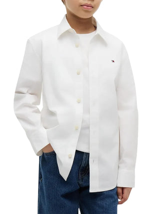 Tommy Hilfiger camicia manica lunga bambino bianco