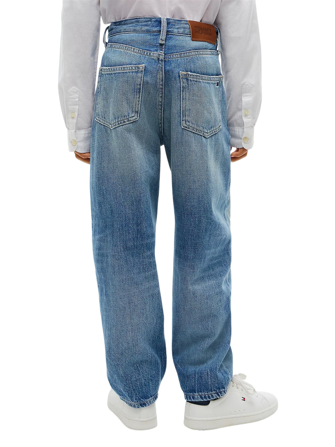 Tommy Hilfiger jeans bambino barrel fit in denim lavaggio medio