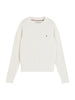 Tommy Hilfiger maglia bambina in cotone a trecce bianco