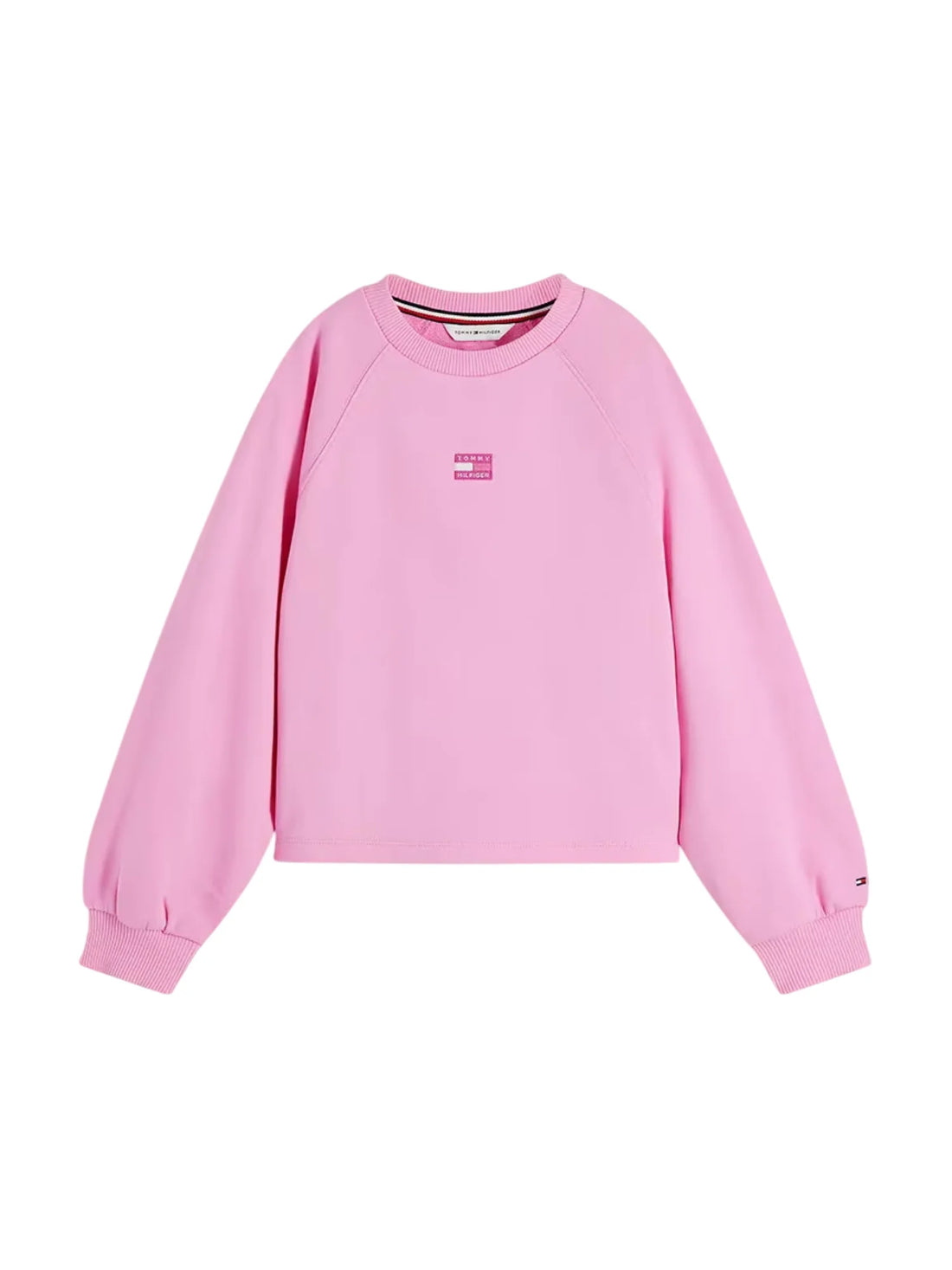 Tommy Hilfiger felpa bambina con patch logato rosa