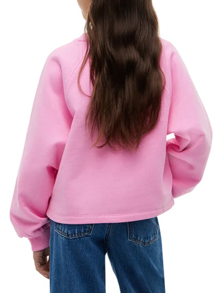 Tommy Hilfiger felpa bambina con patch logato rosa