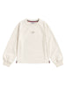 Tommy Hilfiger felpa bambina con patch logato bianco latte
