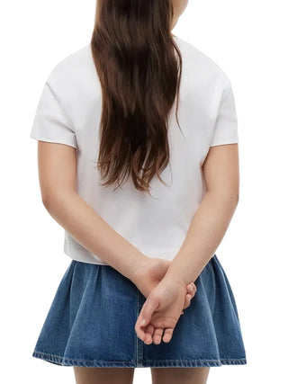 Tommy Hilfiger T-shirt manica corta bambina patch logo bianco