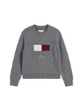 Tommy Hilfiger maglia bambina misto lana Flag grigio