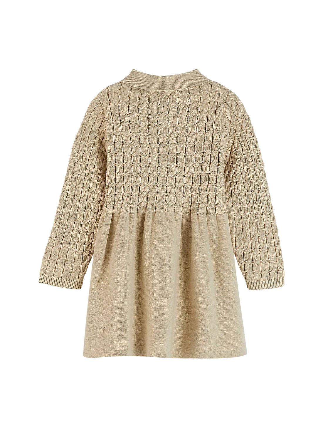 Tommy Hilfiger abito neonata in maglia a trecce beige