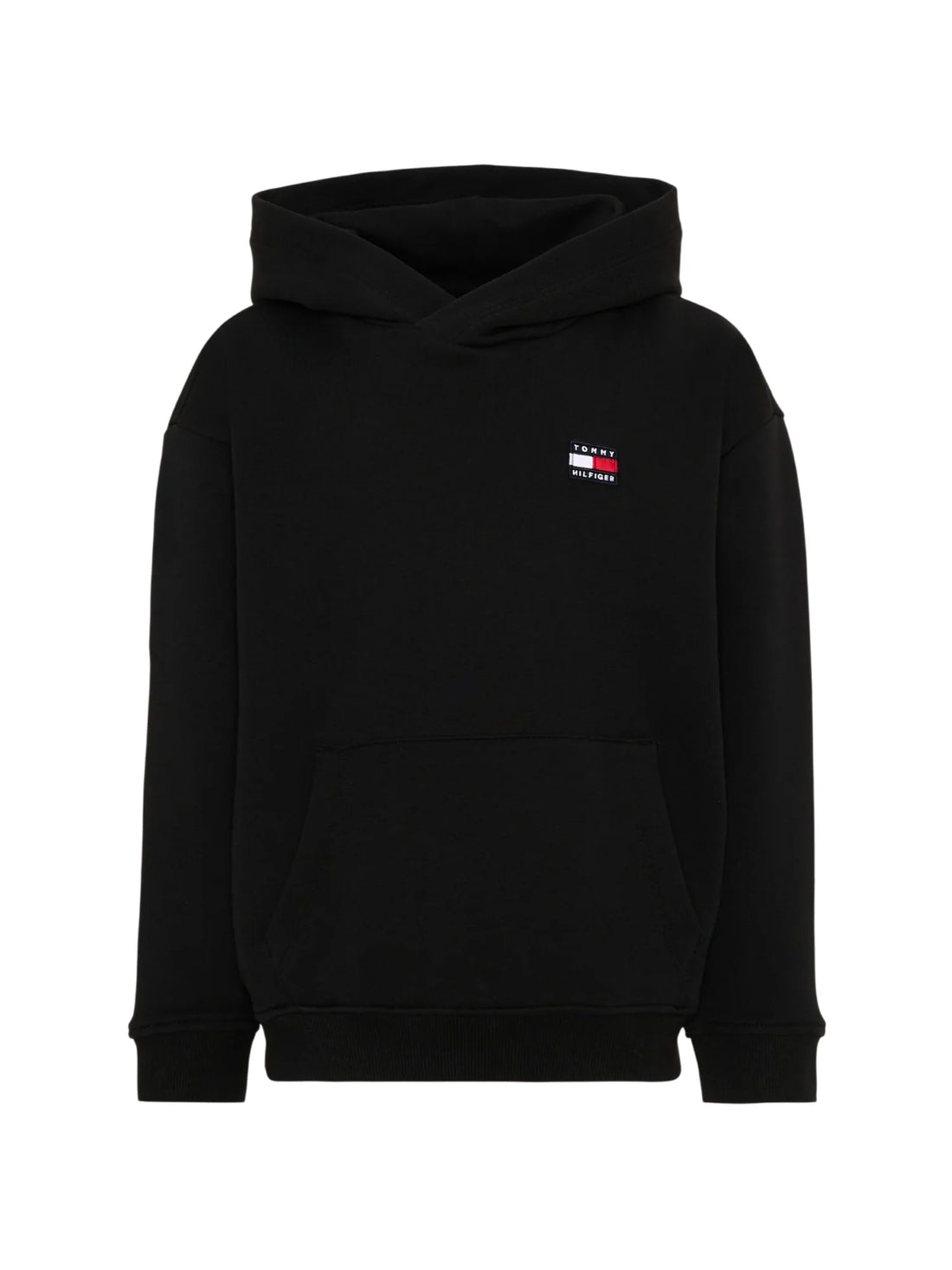 Tommy Hilfiger felpa bambino con cappuccio patch logo nero