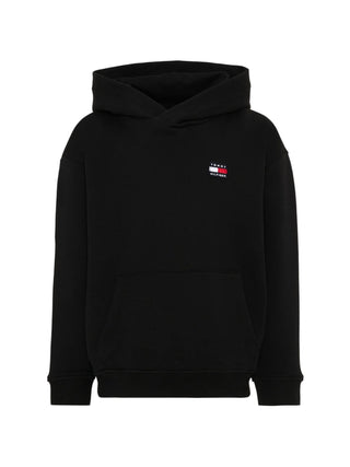 Tommy Hilfiger felpa bambino con cappuccio patch logo nero