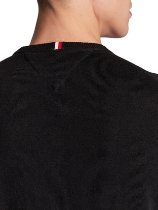 Tommy Hilfiger maglia girocollo in misto cashmere nero MW0MW28046 BDS Tommy Hilfiger