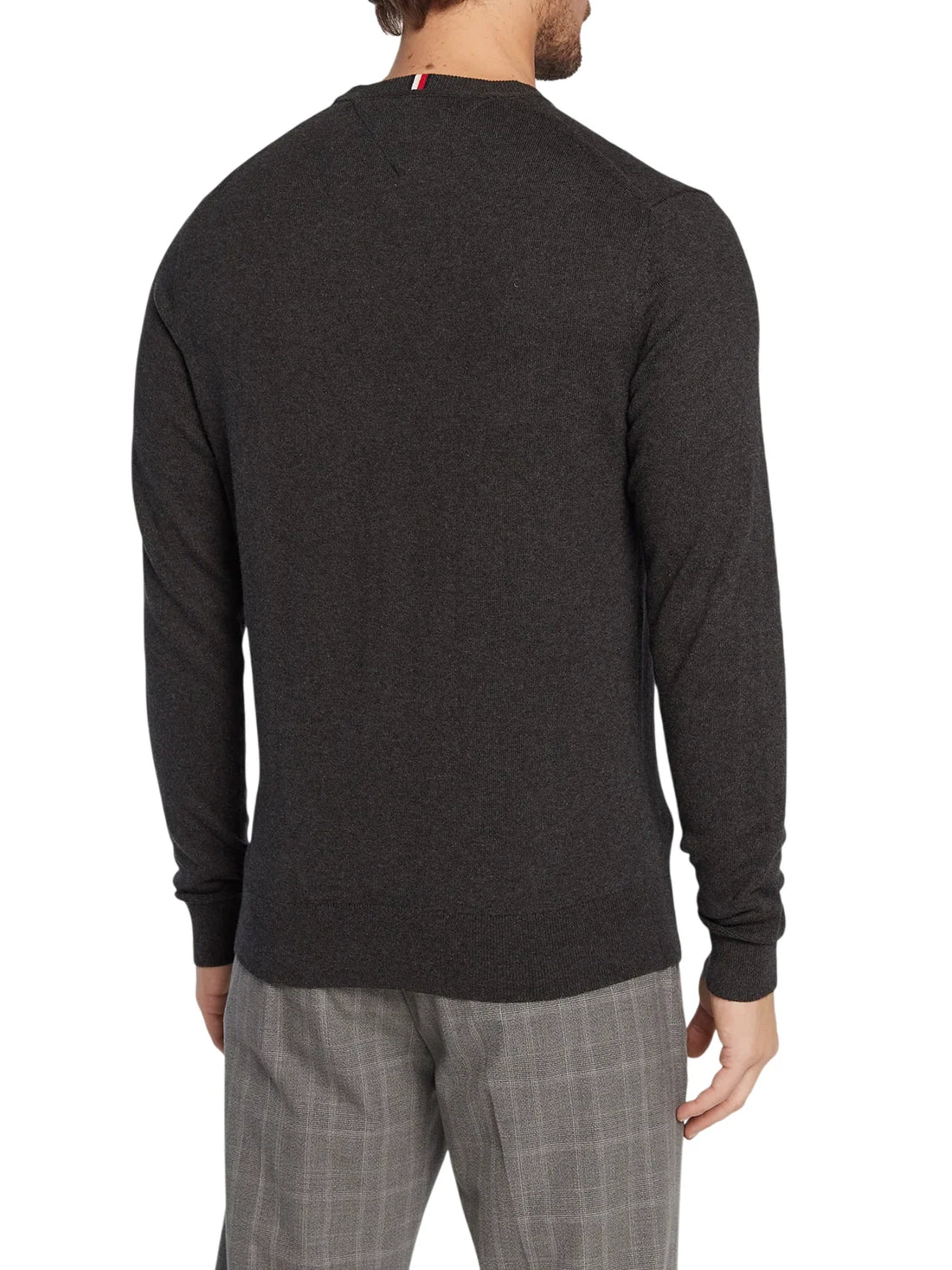 Tommy Hilfiger maglia girocollo in misto cashmere grigio melange