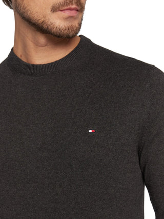 Tommy Hilfiger maglia girocollo in misto cashmere grigio melange MW0MW28046 P92 Tommy Hilfiger