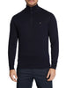 Tommy Hilfiger maglia Pima con mezza zip blu