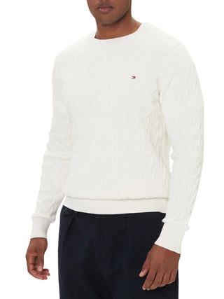 Tommy Hilfiger maglia in cotone con trecce avorio MW0MW33132 Z00 Tommy Hilfiger 