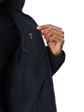 Tommy Hilfiger piumino trapuntato uomo con cappuccio stampa logo blu MW0MW45273 DW5 Tommy Hilfiger