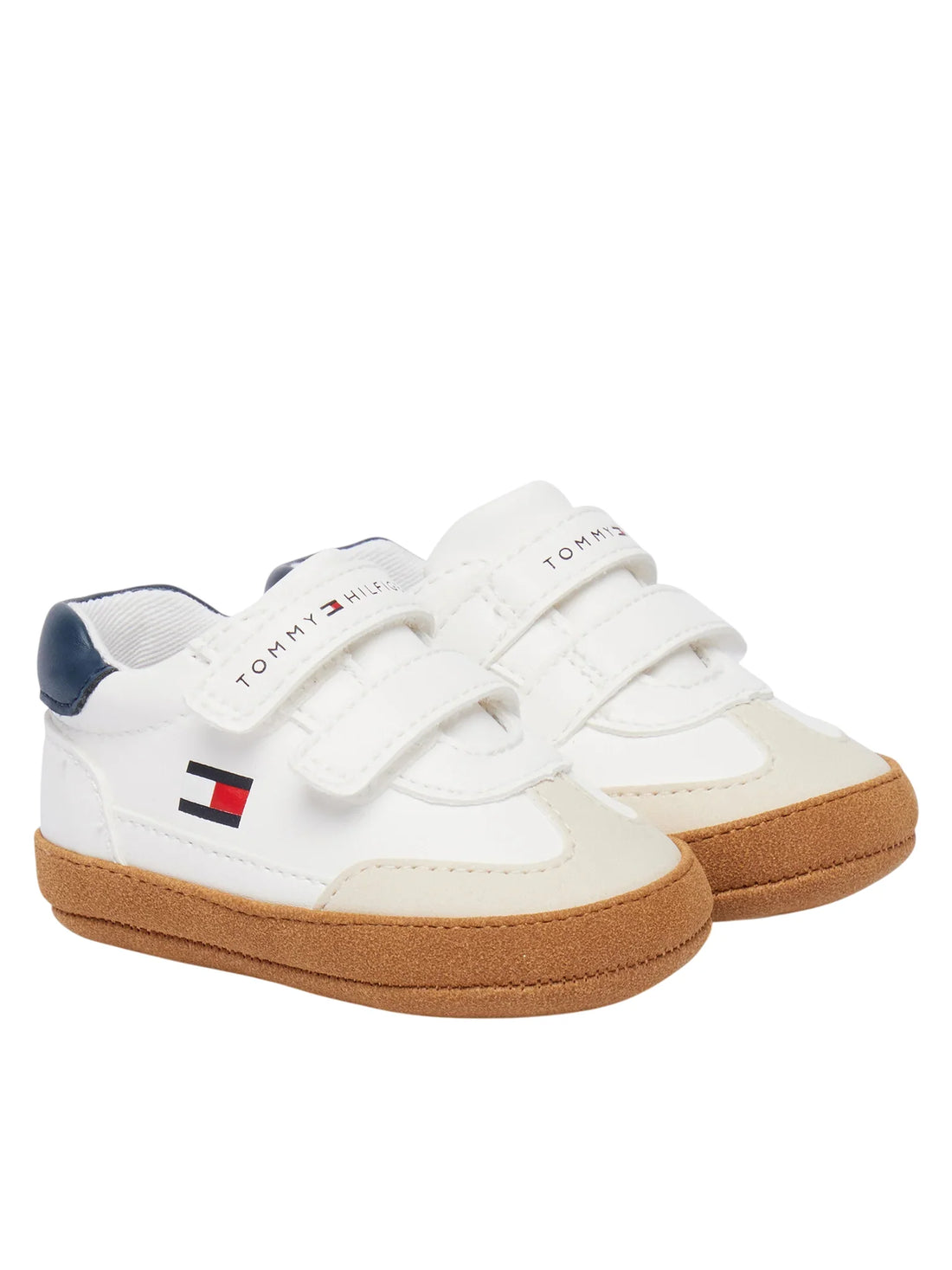Tommy Hilfiger scarpette da culla neonato con strappi bianco