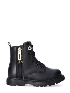 Tommy Hilfiger stivaletti anfibi bambina in ecopelle nero