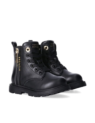 Tommy Hilfiger stivaletti anfibi bambina in ecopelle nero T1A5-35150-1355 999 Tommy Hilfiger 
