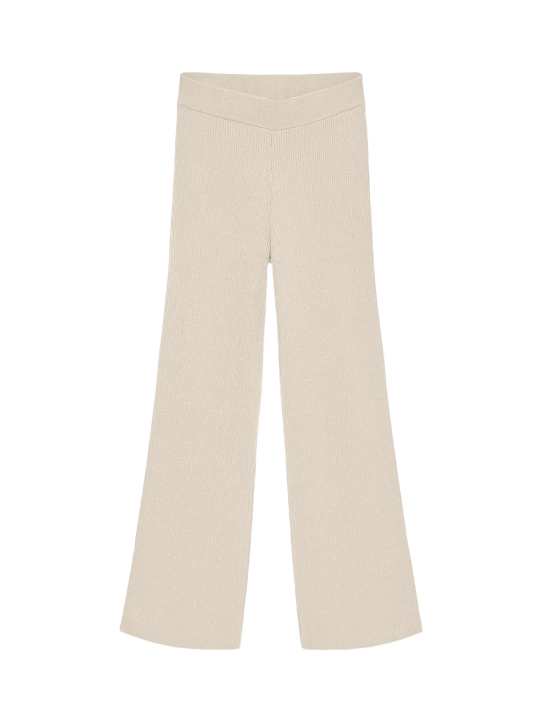 Vero Moda pantaloni in maglia a costine donna panna