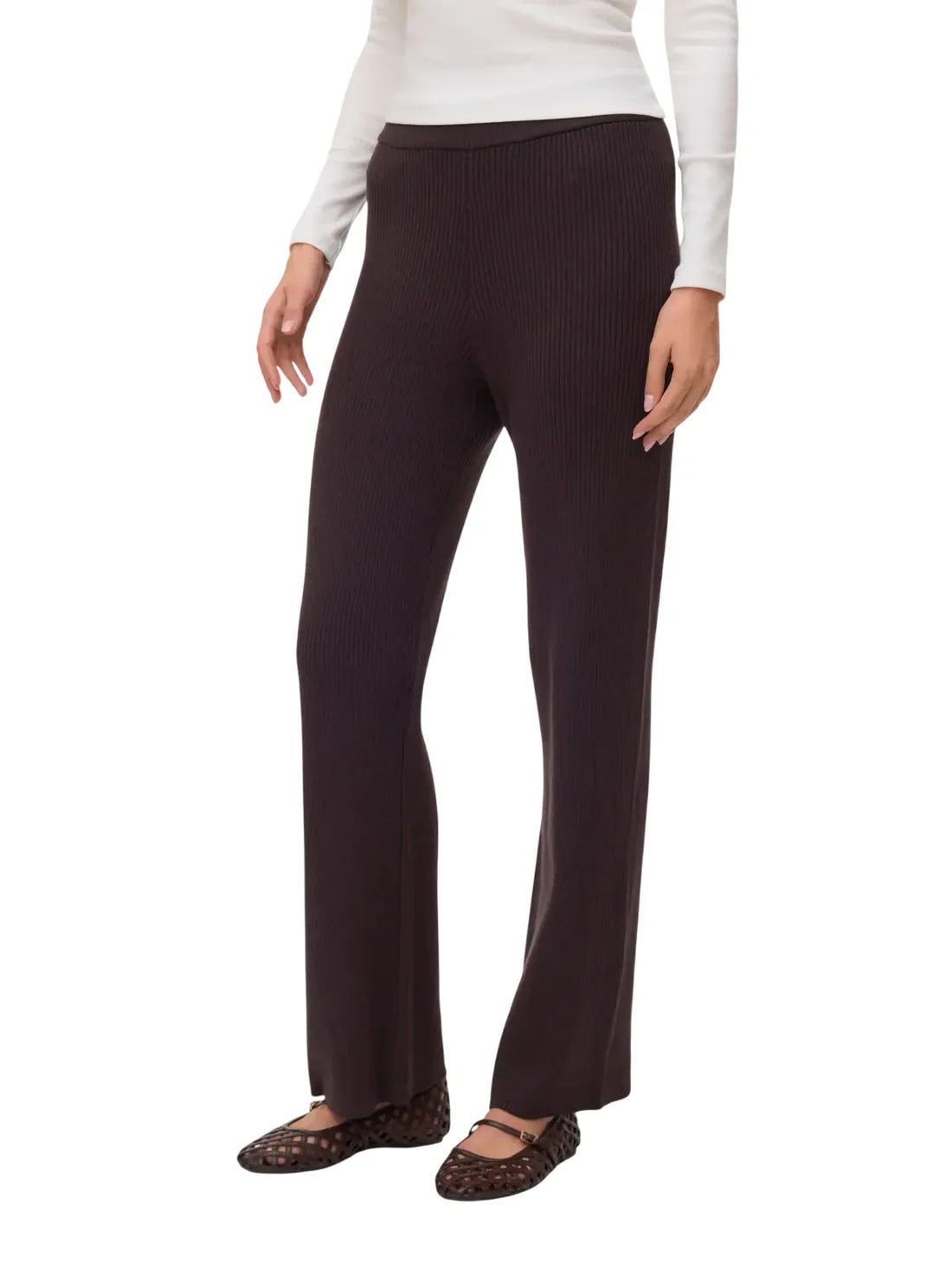 Vero Moda pantaloni in maglia a costine donna marrone