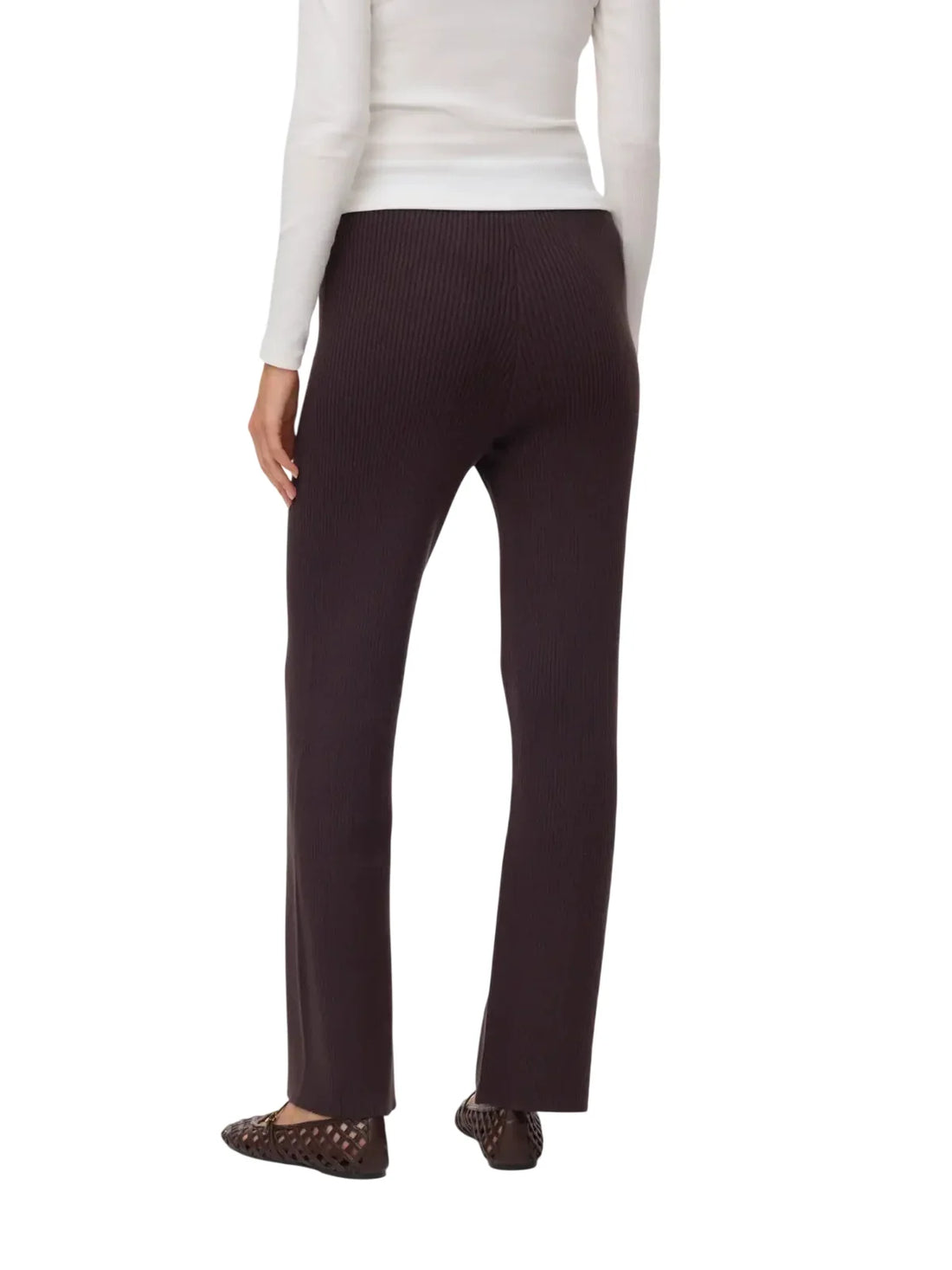Vero Moda pantaloni in maglia a costine donna marrone