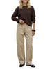 Vero Moda maglia donna in misto viscosa a costine marrone