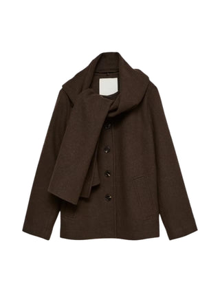 Vero Moda cappotto donna misto lana con fusciacca marrone 10351051 CHOCOLATE TORTE MELANGE VERO MODA 