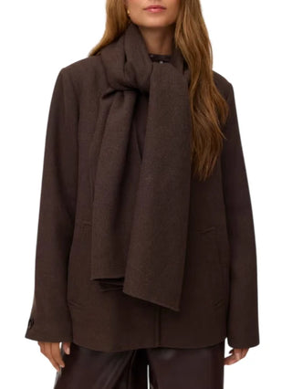 Vero Moda cappotto donna misto lana con fusciacca marrone 10351051 CHOCOLATE TORTE MELANGE VERO MODA 