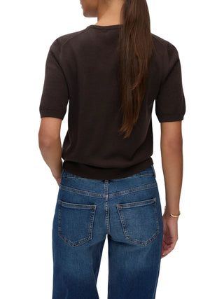 Vero Moda maglia manica corta donna in lana marrone 10352083 CHOCOLATE TORTE VERO MODA