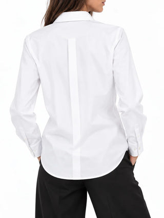 Vicolo camicia donna manica lunga in cotone con cravatta bianco RAC0015 BIANCO VICOLO