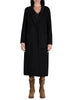 Vicolo cappotto lungo monopetto misto lana donna nero