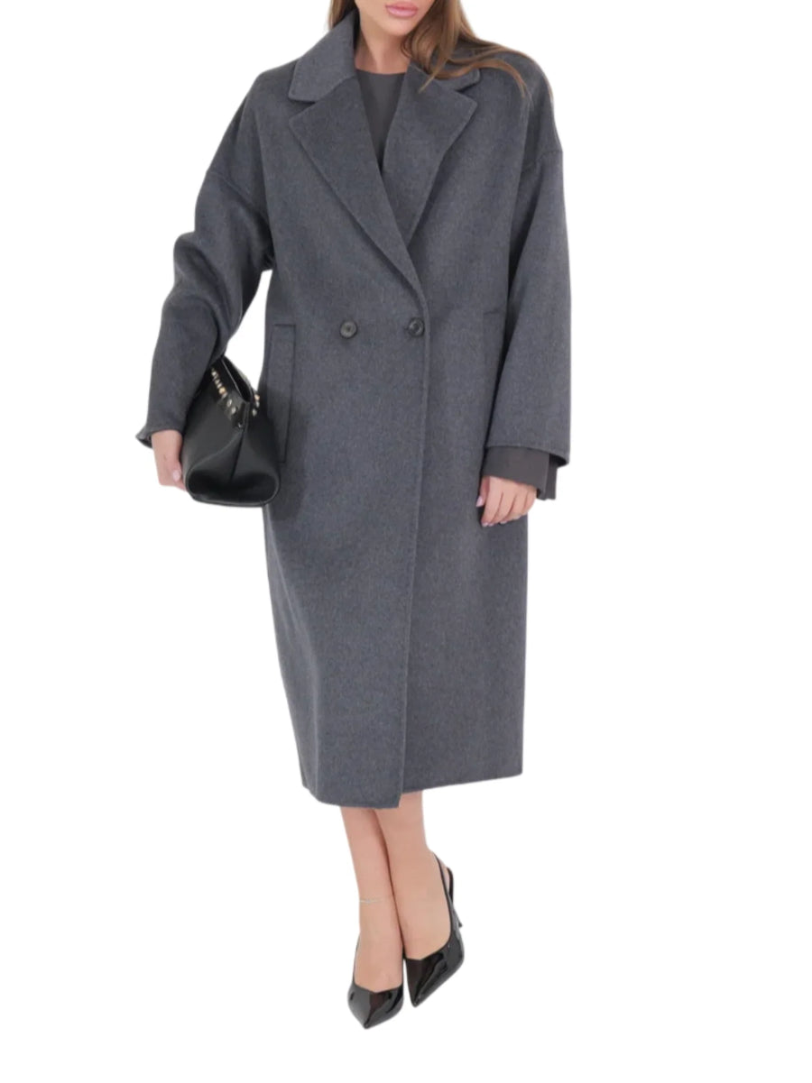 Vicolo cappotto lungo doppiopetto misto lana donna grigio antracite TAC0003 ANTRACITE VICOLO 