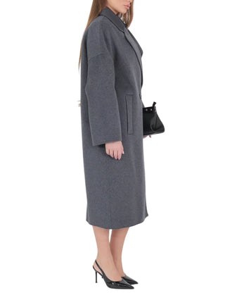 Vicolo cappotto lungo doppiopetto misto lana donna grigio antracite TAC0003 ANTRACITE VICOLO 