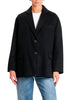Vicolo cappotto donna stile blazer misto lana nero