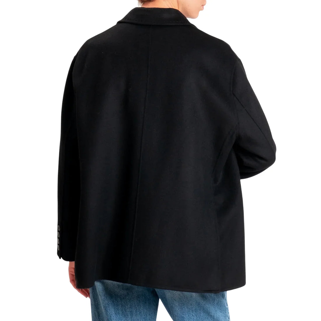 Vicolo cappotto donna stile blazer misto lana nero