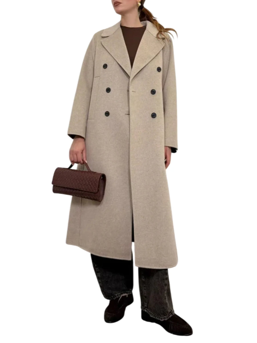Vicolo cappotto lungo doppiopetto misto lana tortora TAC0011 TORTORA VICOLO 