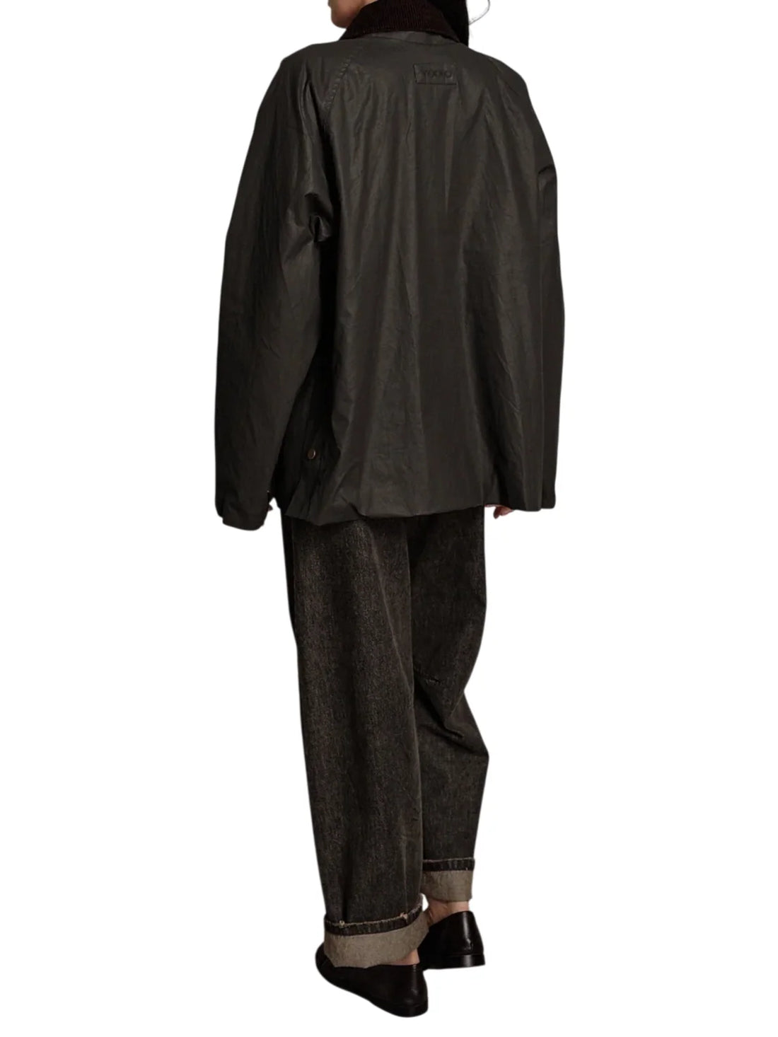 Vicolo giubbino donna in cotone cerato con tasconi marrone moro