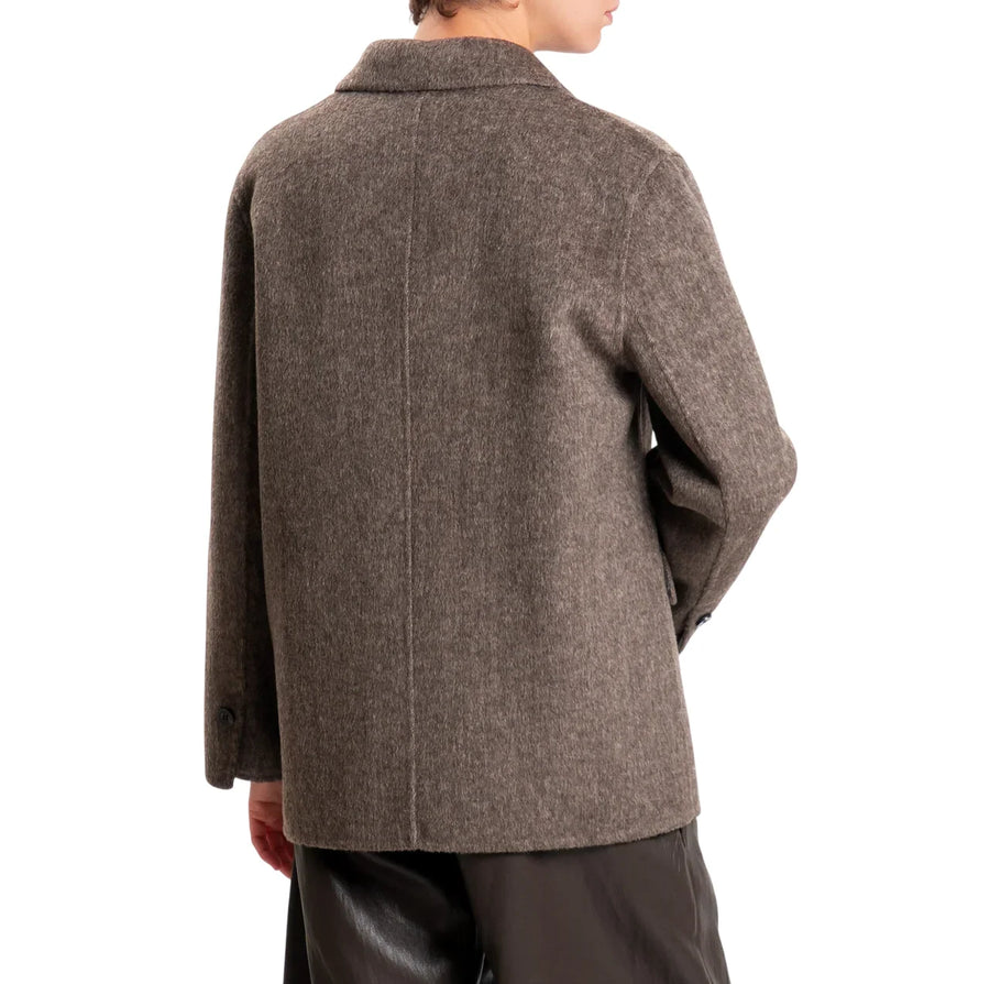 Vicolo cappotto blazer doppiopetto donna misto lana melange tortora TAC0083 FANGO VICOLO 