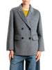 Vicolo cappotto blazer doppiopetto donna misto lana melange grigio