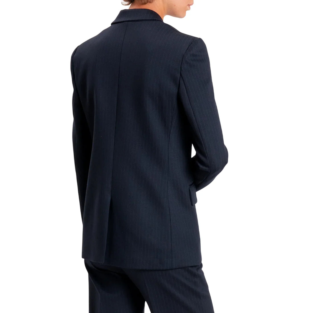 Vicolo giacca blazer gessata doppiopetto donna blu