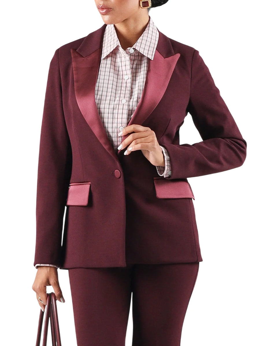 monopetto collo a lancia satin TAC0406 BORDEAUX VICOLO 