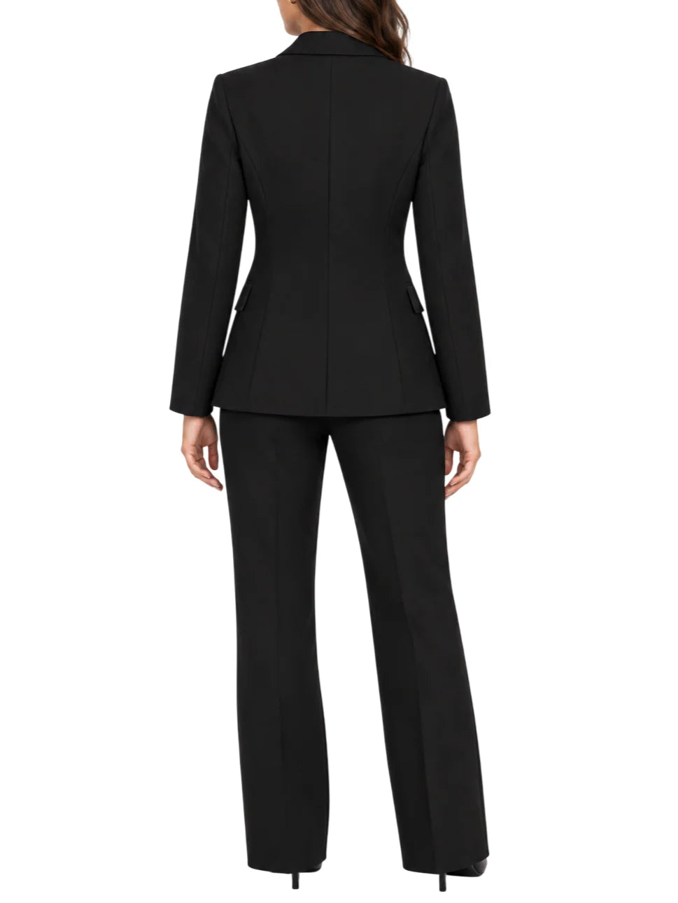 Vicolo giacca blazer donna in tessuto crepe con dettagli satin nero