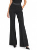 Vicolo pantaloni a zampa donna con dettagli satin nero