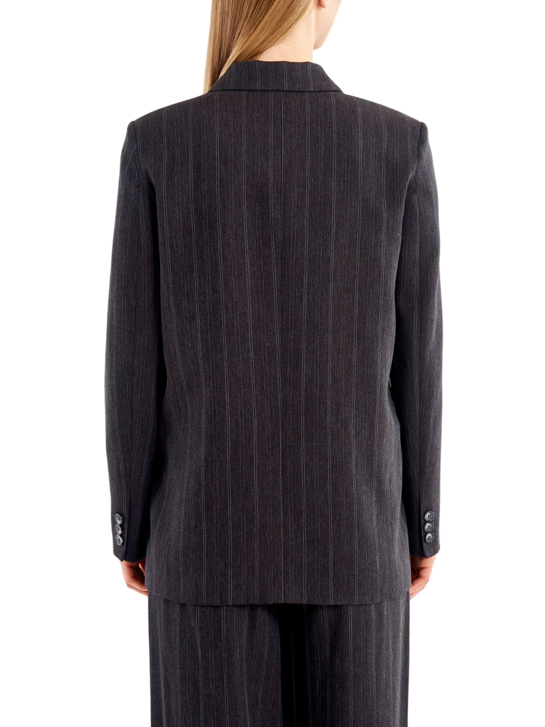 Vicolo giacca blazer doppiopetto gessata donna grigio