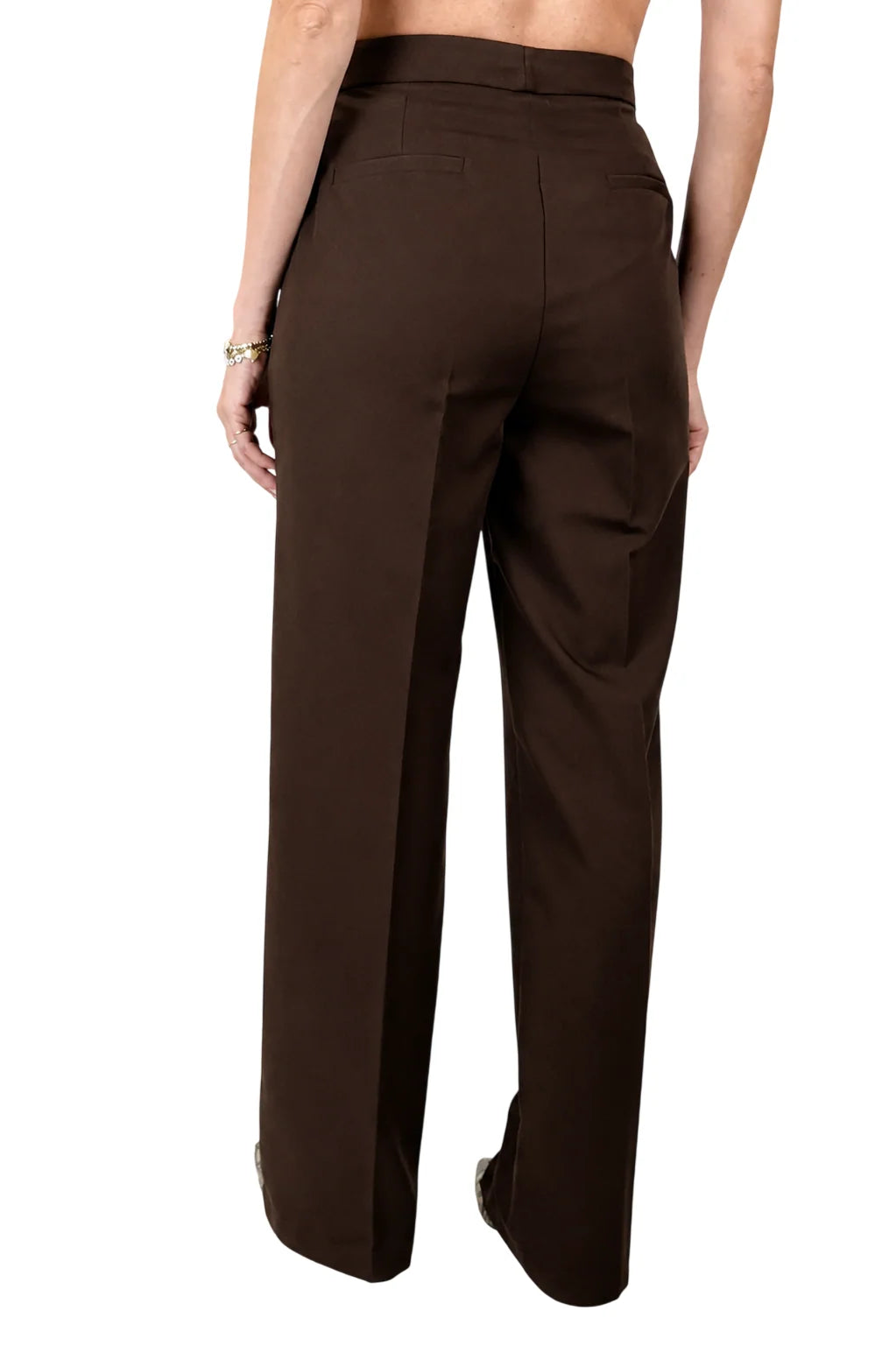 Vicolo pantaloni palazzo donna misto viscosa marrone