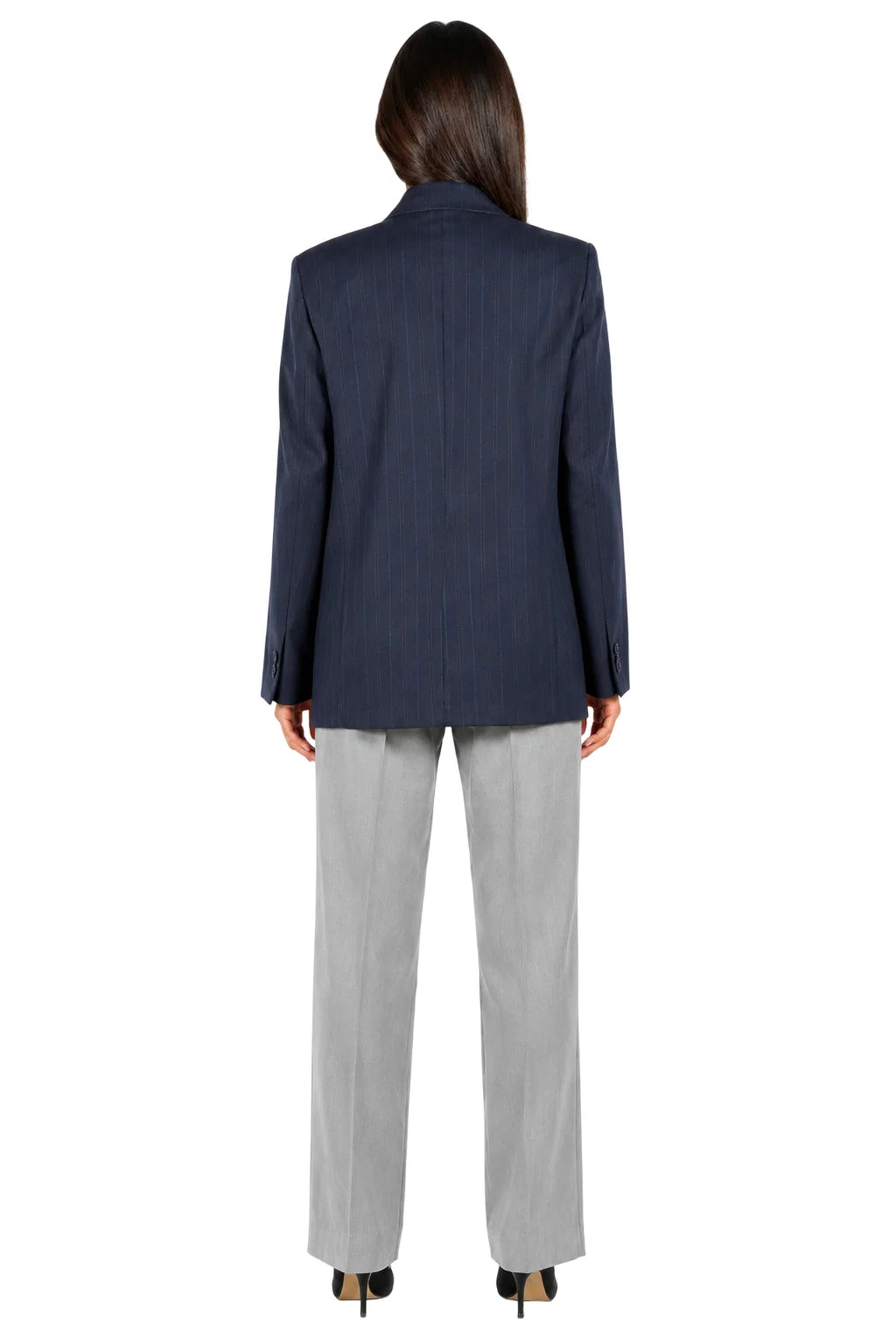 Vicolo giacca blazer doppiopetto gessata blu