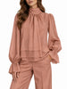 Vicolo blusa donna con fusciacca misto lyocell rosa antico