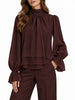 Vicolo blusa donna con fusciacca misto lyocell borgogna