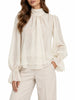 Vicolo blusa donna con fusciacca misto lyocell color crema