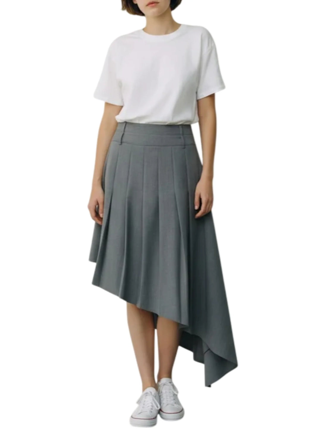Vicolo gonna a pieghe asimmetrica donna grigio