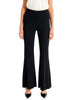 Vicolo pantaloni a zampa donna in tessuto crepe nero